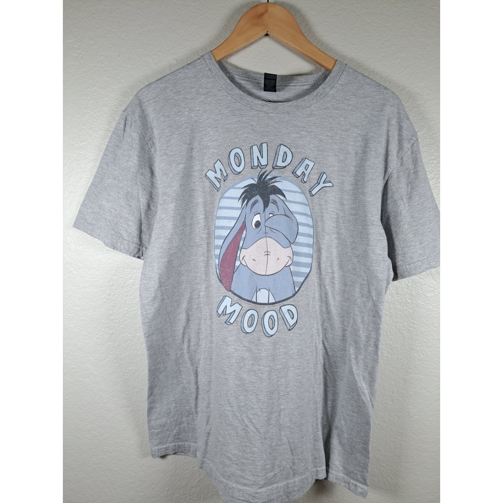 Disney Eeyore Monday Mood Gray Graphic T-Shirt Mens Large Winnie the Pooh Tee